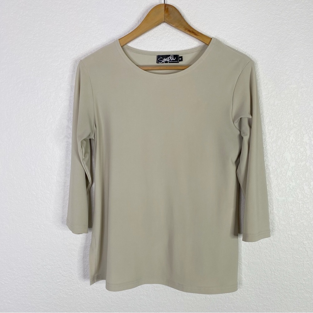 Sympli Go To Classic Tee in Taupe Tan Brown